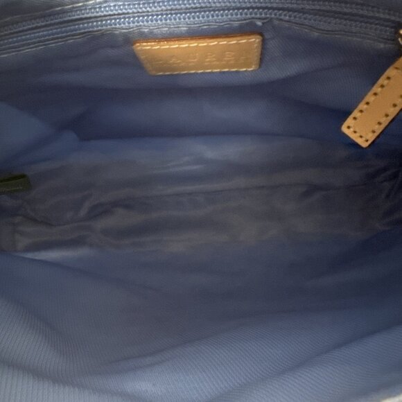 Ralph Lauren Monogram Canvas Hobo Bag Blue & Beige With Adjustable Strap - Picture 10 of 16